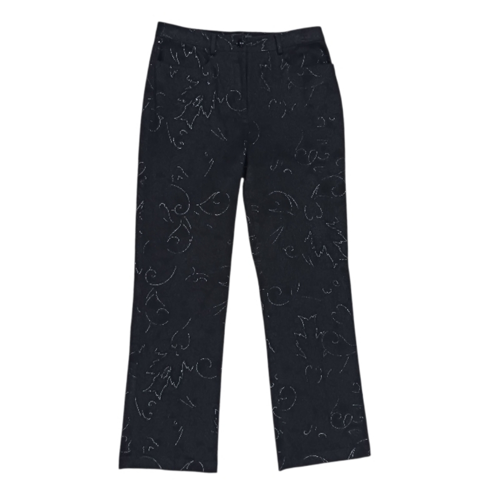 Etcetera Brushed Cotton Paisley Print Metallic Thread Pants